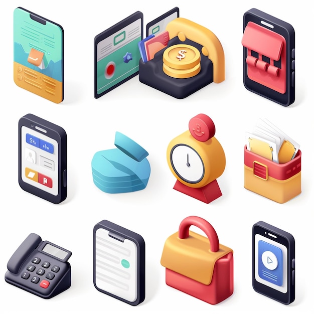 Creatieve Icon Set titels voor mobiele app ontwerpen