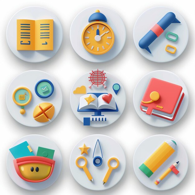 Foto creatieve icon set titels voor mobiele app ontwerpen