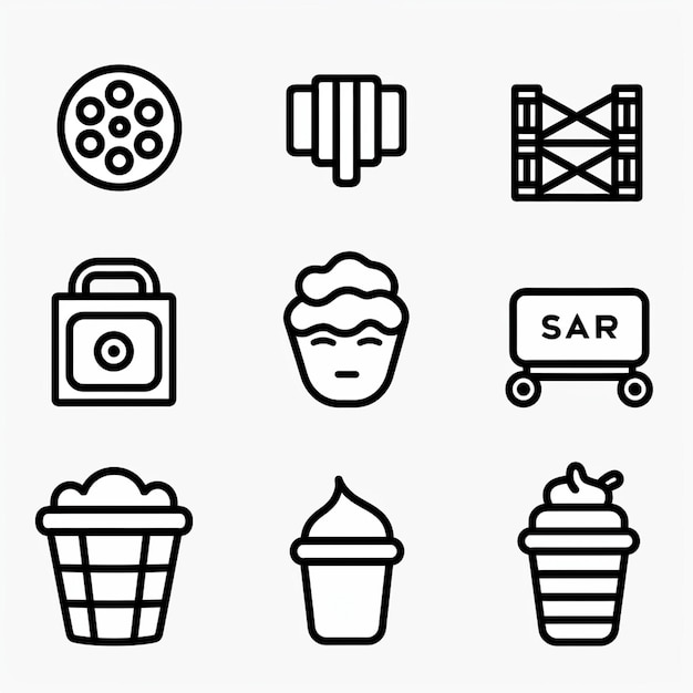Creatieve Icon Set titels voor mobiele app ontwerpen