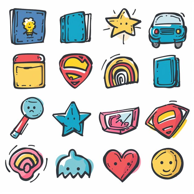 Creatieve Icon Set titels voor mobiele app ontwerpen