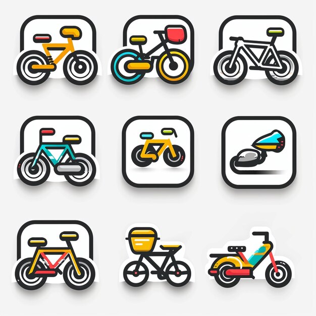 Foto creatieve icon set titels voor mobiele app ontwerpen