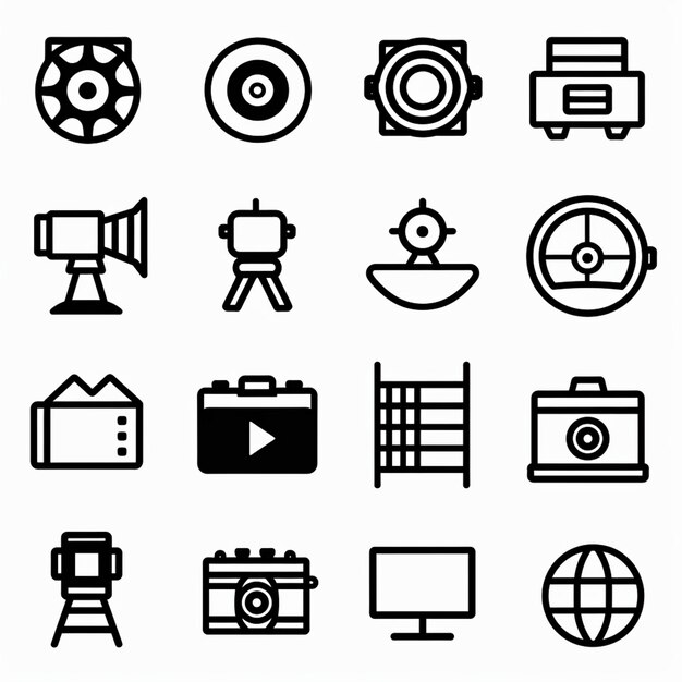 Foto creatieve icon set titels voor mobiele app ontwerpen