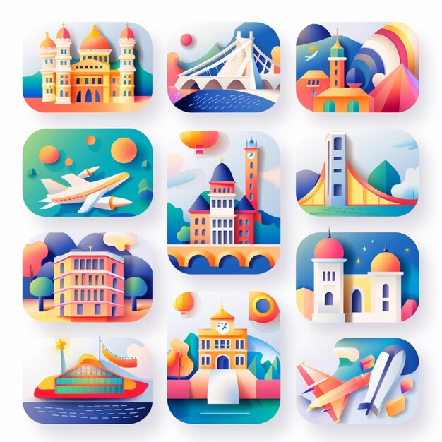 Creatieve Icon Set titels voor mobiele app ontwerpen