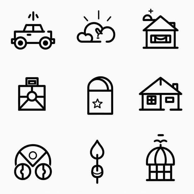 Creatieve Icon Set titels voor mobiele app ontwerpen