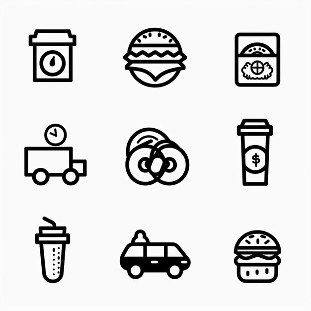 Creatieve Icon Set titels voor mobiele app ontwerpen