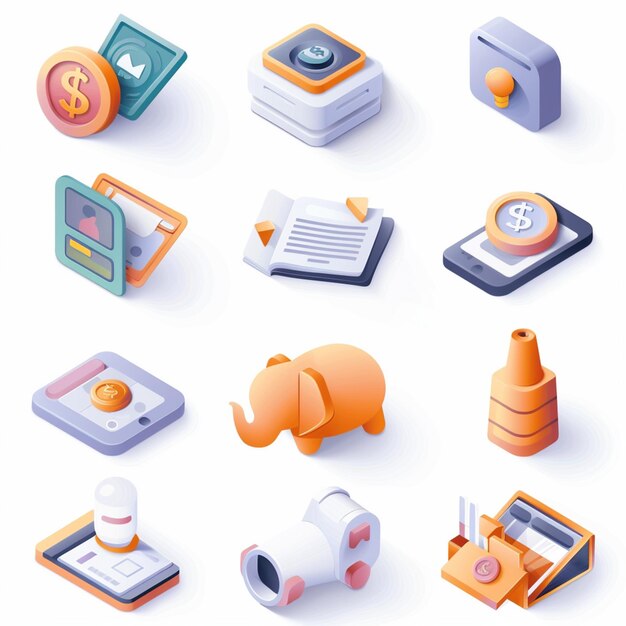 Foto creatieve icon set titels voor mobiele app ontwerpen