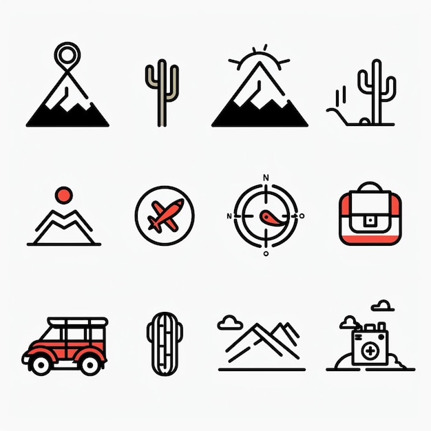 Foto creatieve icon set titels voor mobiele app ontwerpen