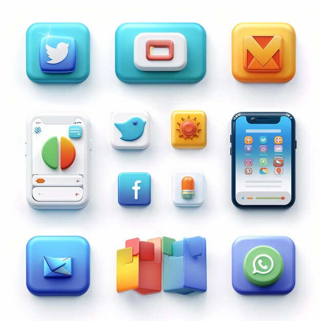 Foto creatieve icon set titels voor mobiele app ontwerpen