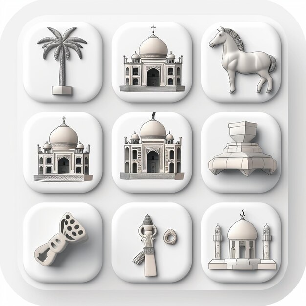 Foto creatieve icon set titels voor mobiele app ontwerpen