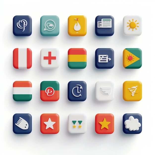 Foto creatieve icon set titels voor mobiele app ontwerpen