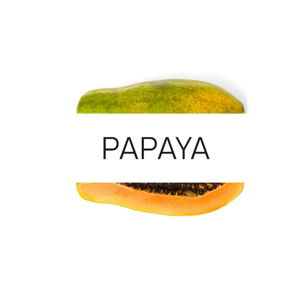 Creatieve lay-out gemaakt van papaya fruit Flat lay Food concept