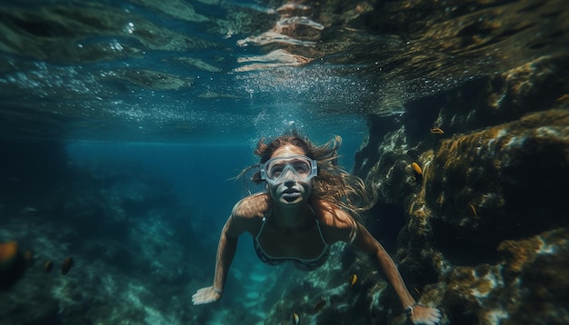 Creatieve onderwater fotoshoot in documentaire stijl Realistische onderwater fotoshoot professional