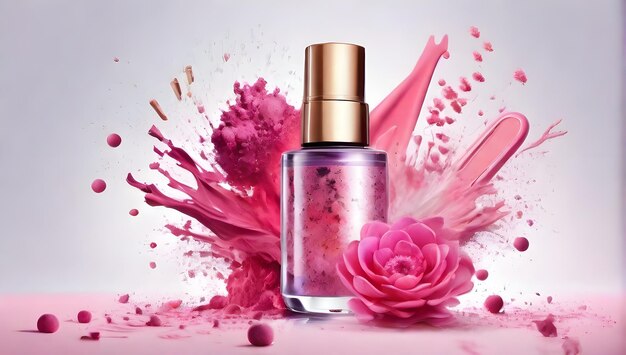 Creatieve samenstelling cosmetica met bloemenaroma Burst Creatieve cosmetica