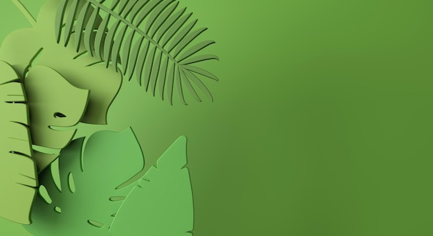 Creatieve tropische jungle blad minimale achtergrond d render