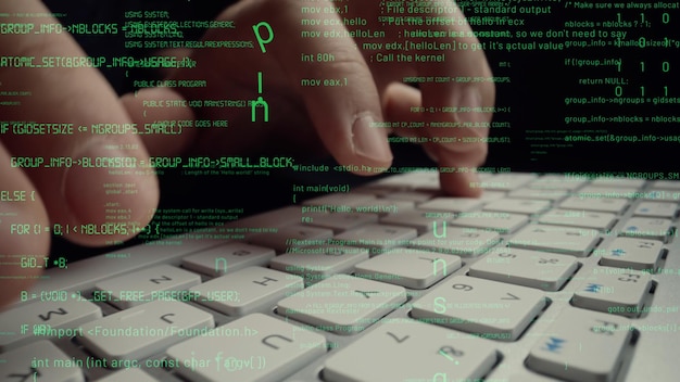 Creatieve visualisatie van codering van computerprogrammering en softwareontwikkeling
