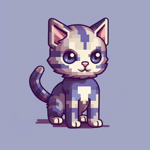 Premium AI Image  cute cat pixel art