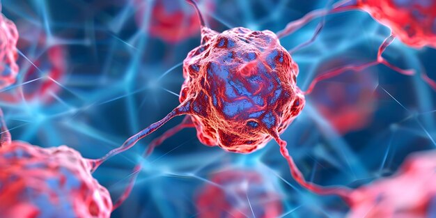 creating a dynamic 3d visualization of interconnected biotech cell structures with emphasis on lines concept biotech cell structures 3d visualization dynamic presentation interconnected lines