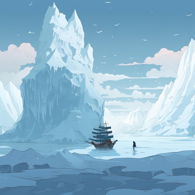 Creating A Hayao Miyazakistyle Illustration On An Ice Shelf