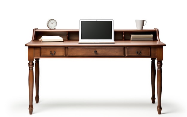 Photo creating magic at a vintage writing desk isolated on transparent background