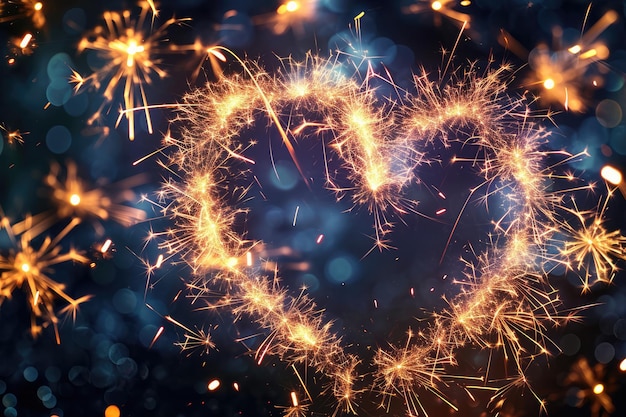 Creating A Mesmerizing Heart Frame With Fireworks