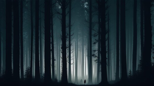 Photo creating a mysterious and ominous forest