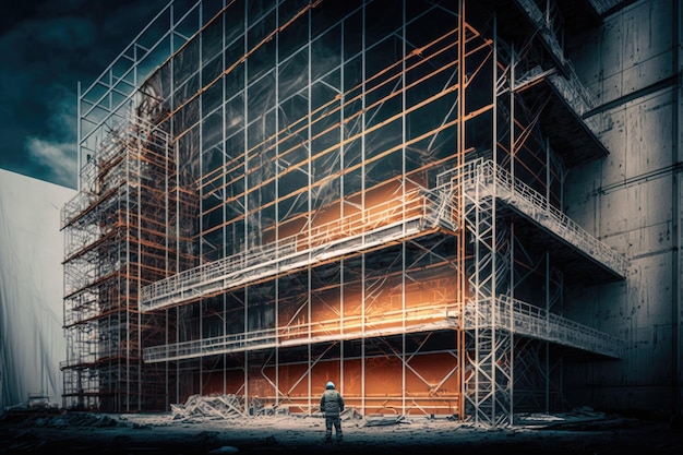 Foto realizzazione di strutture di ingegneria edile per riparazione e ristrutturazione di edifici in corso d'opera s