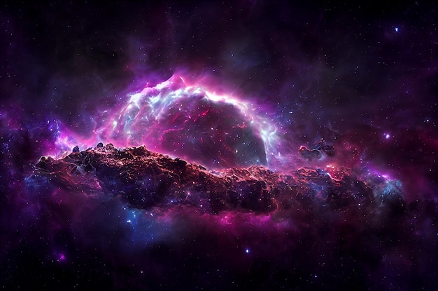Фото Создание темной материи в далеком космическом мире абстрактная 3d-концепция