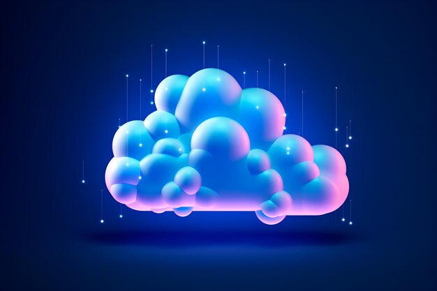 Фото Креативная 2d-икона для облачных вычислений с высоким качеством разрешения, предлагающая простое
