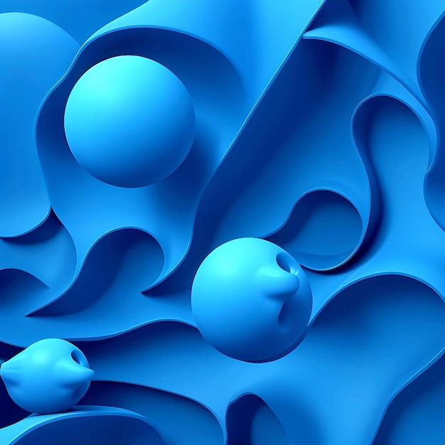 Creative 3D Blue Background Generative Ai