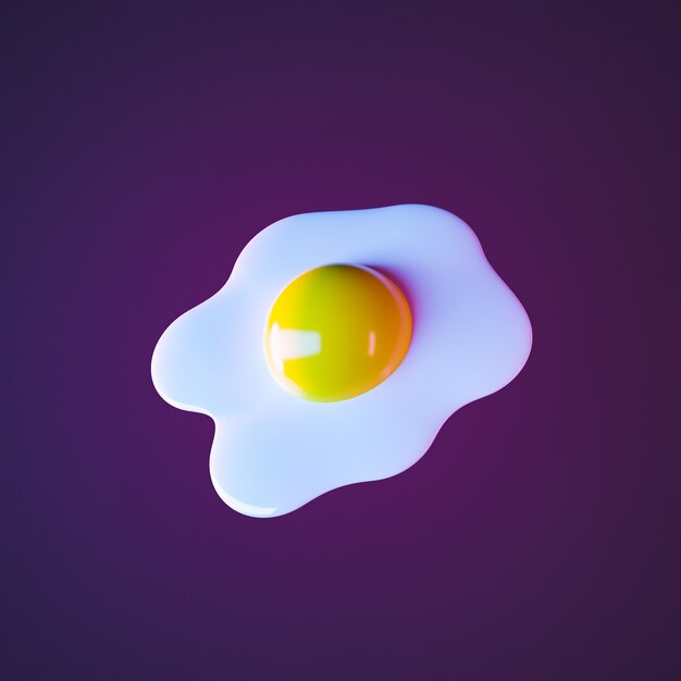 Creative 3d fried egg