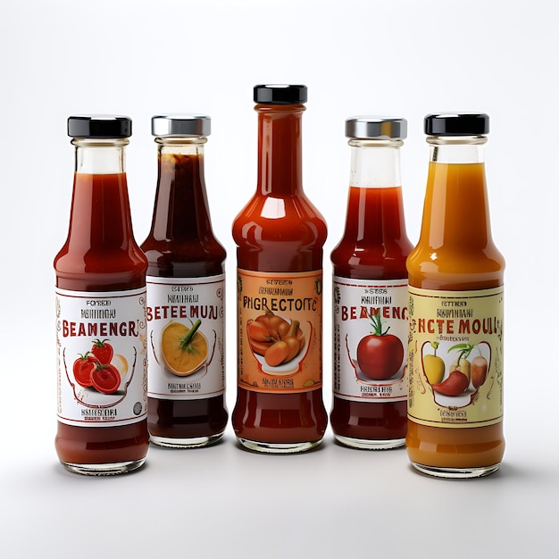 Creative 3D of Gourmet Hot Sauce Market Showcasing a Diverse Range of business model advertisement
