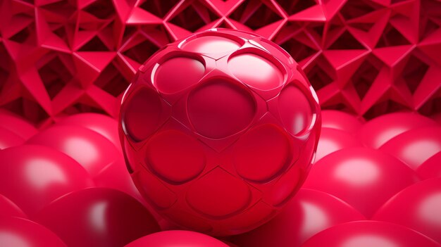 Creative 3d image illustration of red ball