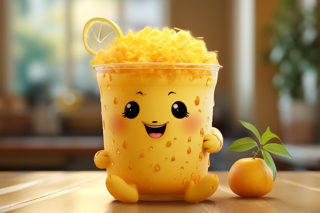 Creative 3D Juice Character Illustration