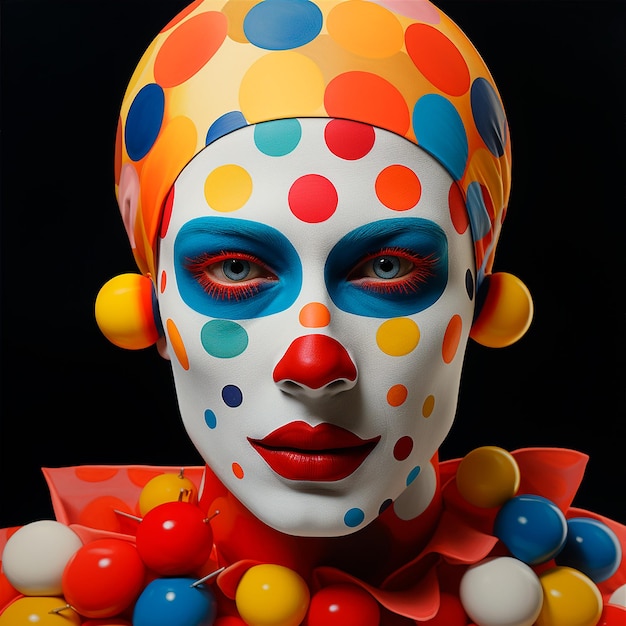 Photo creative and abstract illustration of a clown