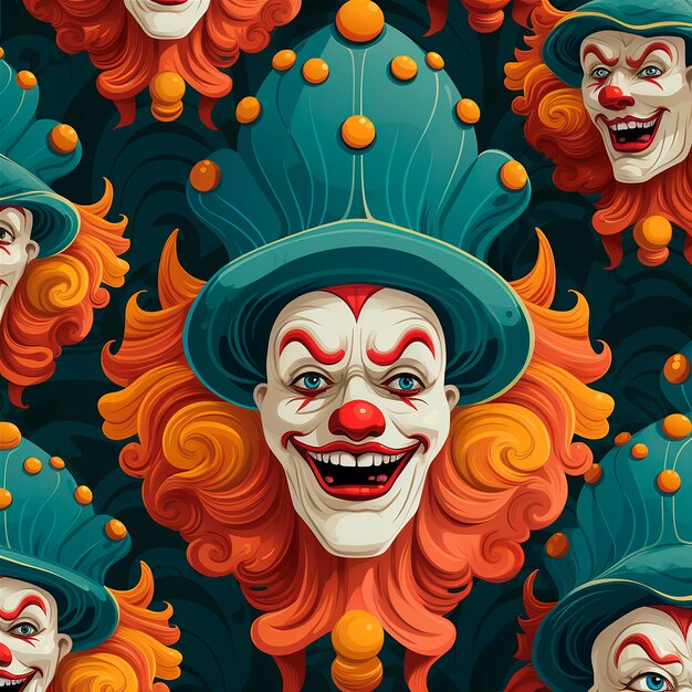 creative and abstract illustration of a clown