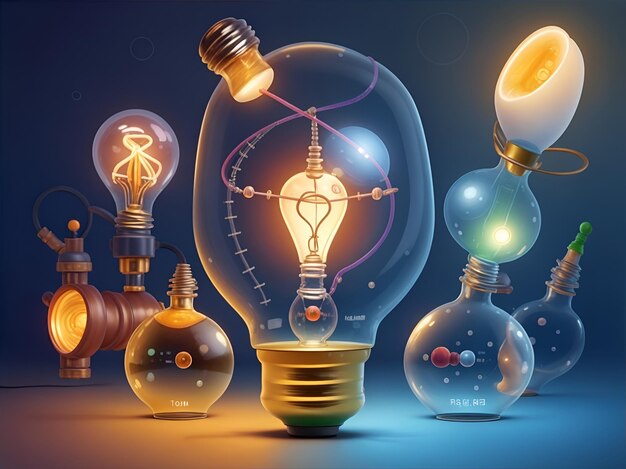 Creative abstract lightbulb background