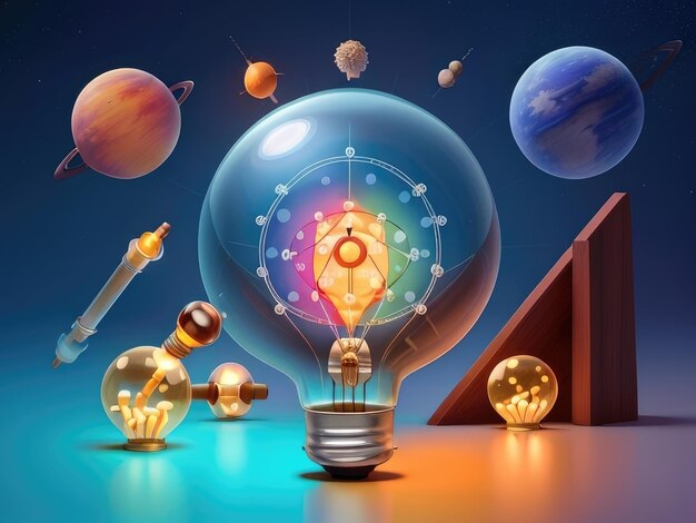 Creative abstract lightbulb background