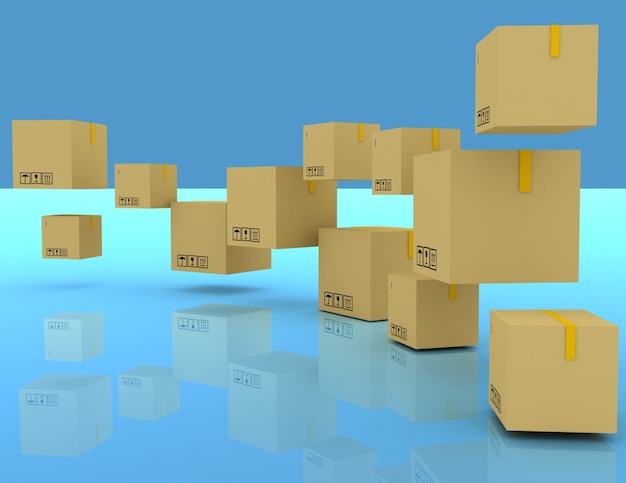 Photo creative abstract shipping concept 3d