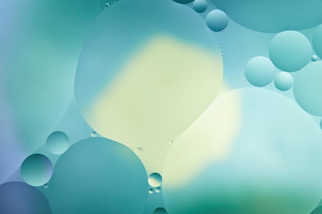 Creative abstract turquoise color background from mixed water and oil
