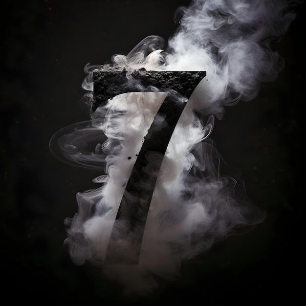 写真 クリエイティブで活気のある数字番号 7 7 デザインイラスト