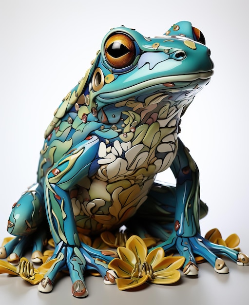크리에이티브 동물 콘셉트: 컬러의 크리에이티브 개구리 선택적인 부드러운 초점