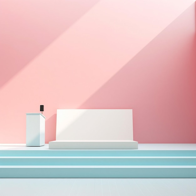 Photo creative arrangement of minimalist podium