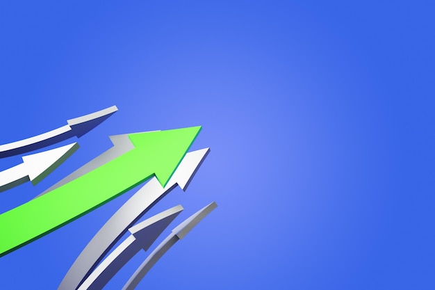 Creative arrows on blue background