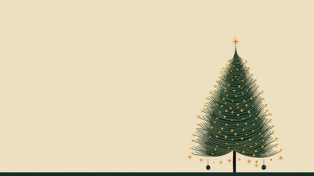 Creative art Christmas tree hand drawing style comeliness