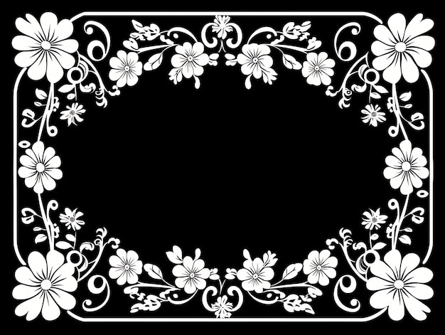 Creative Art and Design with Decorations CNC Cut Frames Black and White Deco Art Creative 2D Flat