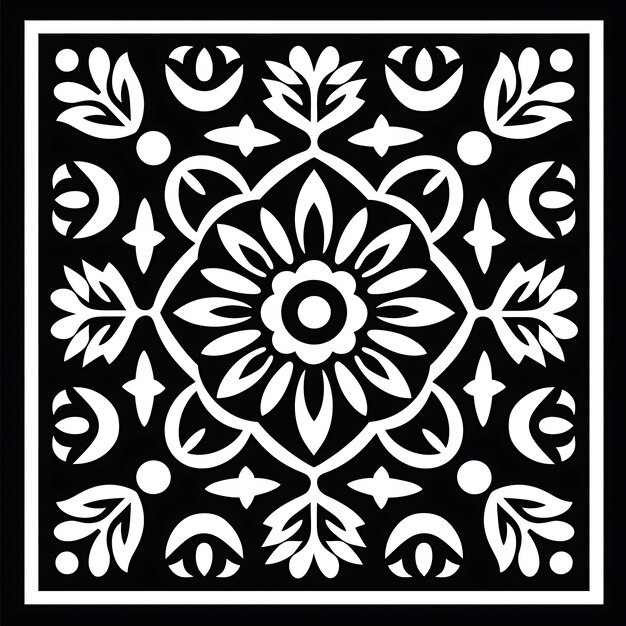 Creative Art and Design with Decorations CNC Cut Frames Black and White Deco Art Creative 2D Flat