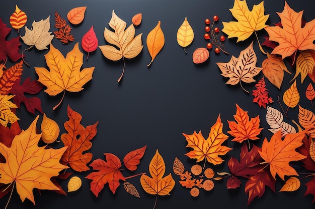 Creative autumn leaves background or banner