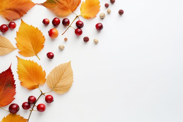 Creative autumn wallpaper with white space