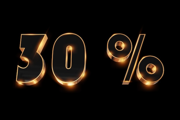 Creative background, winter sale, 30 percent, discount, 3d gold numbers.