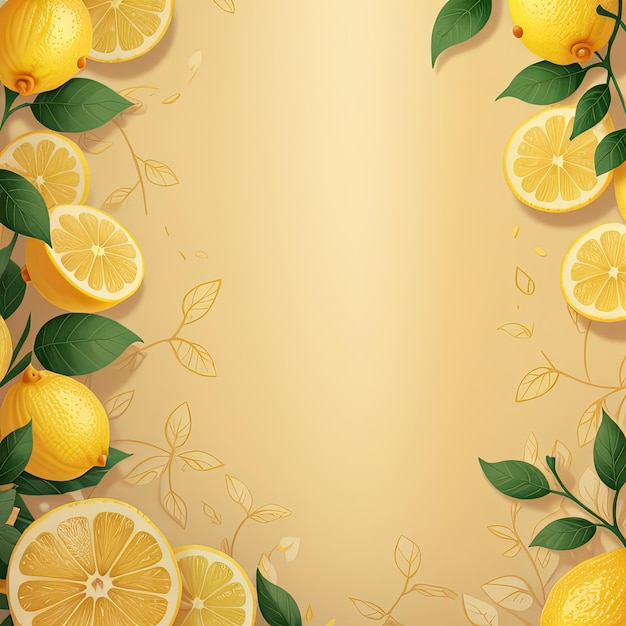 creative banner with lemons pattern